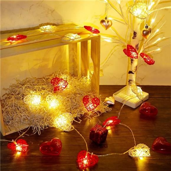 Valentine's Day String Lights, 10 FT 20 LED Heart Shape String Light - Picture 11 of 14